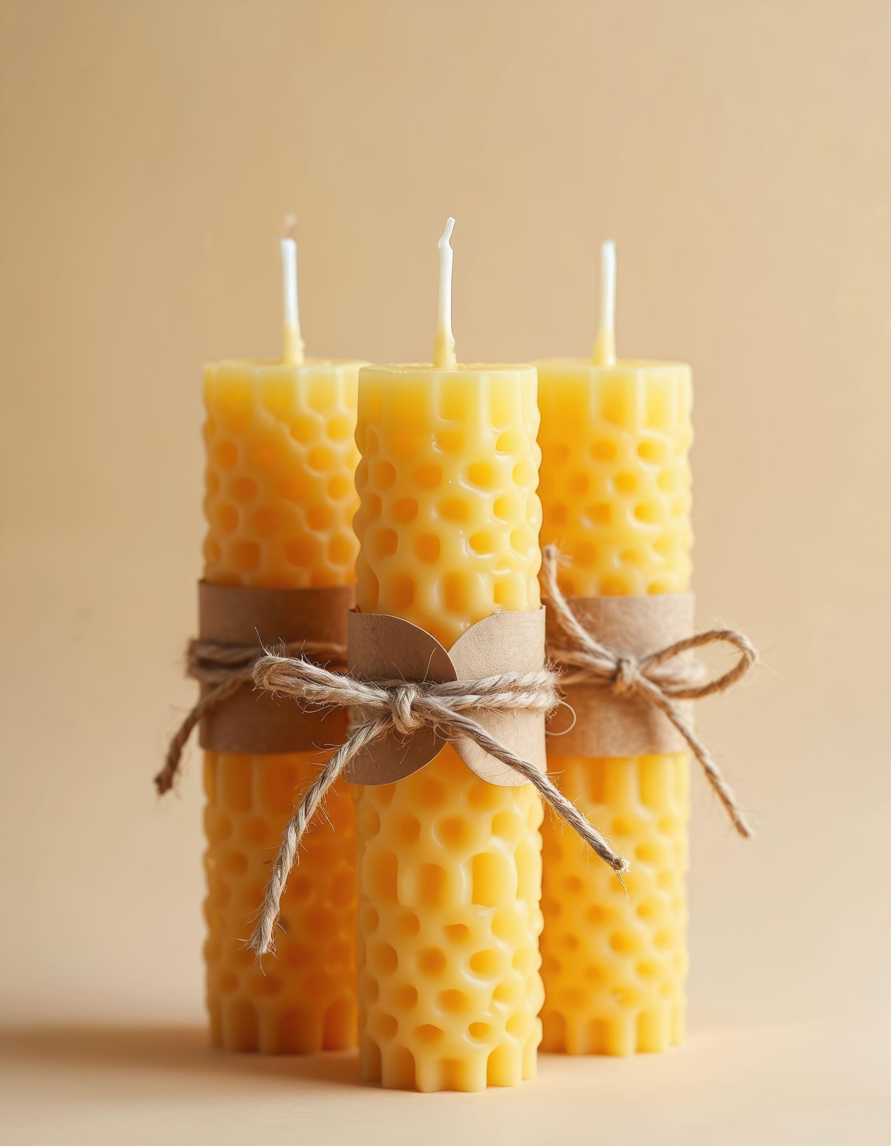 Yellow Beeswax candles
